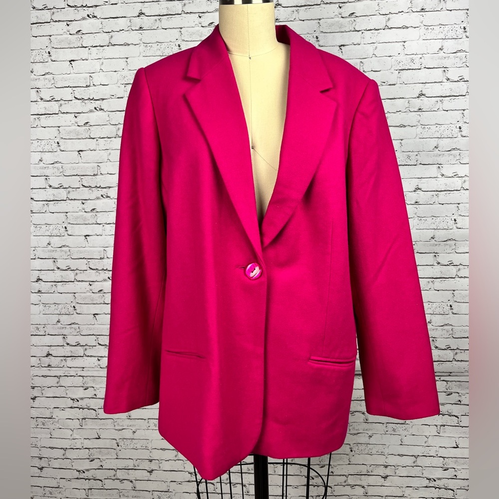 Vintage Barbie Color Hot Pink 100% Wool Blazer, SagHarBor size 18